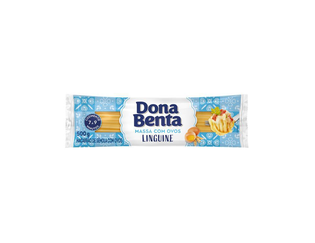 MACARRÃO LINGUINE COM OVOS DONA BENTA 500 G (FDO 24 PCT)
